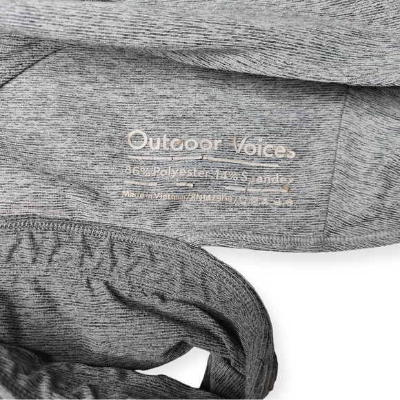 Outdoor Voices Grey Neutral Tri-Color Slashback Cutout Crop Top Size Small - Picture 4 of 7